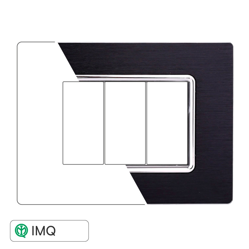 PLACCA ALLUMINIO 3P NERO - modello LN86302