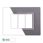 ETTROIT SPACE PLACCA ALLUMINIO 3P SILVER - Mod. LN86306 - Compatibile con BTicino LIVING LIGHT / INTERNATIONAL