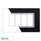ETTROIT SPACE PLACCA ALLUMINIO 4P NERO - Mod. LN86402 - Compatibile con BTicino LIVING LIGHT / INTERNATIONAL