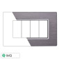 ETTROIT SPACE PLACCA ALLUMINIO 4P SILVER - Mod. LN86406 - Compatibile con BTicino LIVING LIGHT / INTERNATIONAL