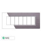 ETTROIT SPACE PLACCA ALLUMINIO 7P SILVER - Mod. LN86706 - Compatibile con BTicino LIVING LIGHT / INTERNATIONAL