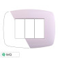 ETTROIT SPACE PLACCA PLASTICA SLIM 3P BIANCO - Mod. LN87301 - Compatibile con BTicino LIVING LIGHT / INTERNATIONAL