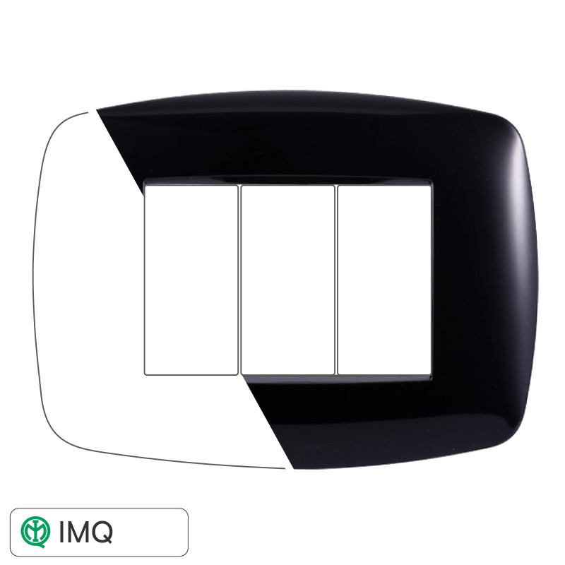 PLACCA SLIM 3P NERO - modello LN87302