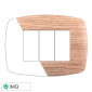 ETTROIT SPACE PLACCA PLASTICA SLIM 3P LEGNO CHIARO - Mod. LN87304 - Compatibile con BTicino LIVING LIGHT / INTERNATIONAL