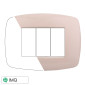 ETTROIT SPACE PLACCA PLASTICA SLIM 3P SABBIA - Mod. LN87309 - Compatibile con BTicino LIVING LIGHT / INTERNATIONAL