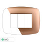 ETTROIT SPACE PLACCA PLASTICA SLIM 3P ORO - Mod. LN87311 - Compatibile con BTicino LIVING LIGHT / INTERNATIONAL