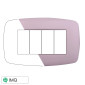 ETTROIT SPACE PLACCA PLASTICA SLIM 4P BIANCO - Mod. LN87401 - Compatibile con BTicino LIVING LIGHT / INTERNATIONAL