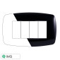 ETTROIT SPACE PLACCA PLASTICA SLIM 4P NERO - Mod. LN87402 - Compatibile con BTicino LIVING LIGHT / INTERNATIONAL