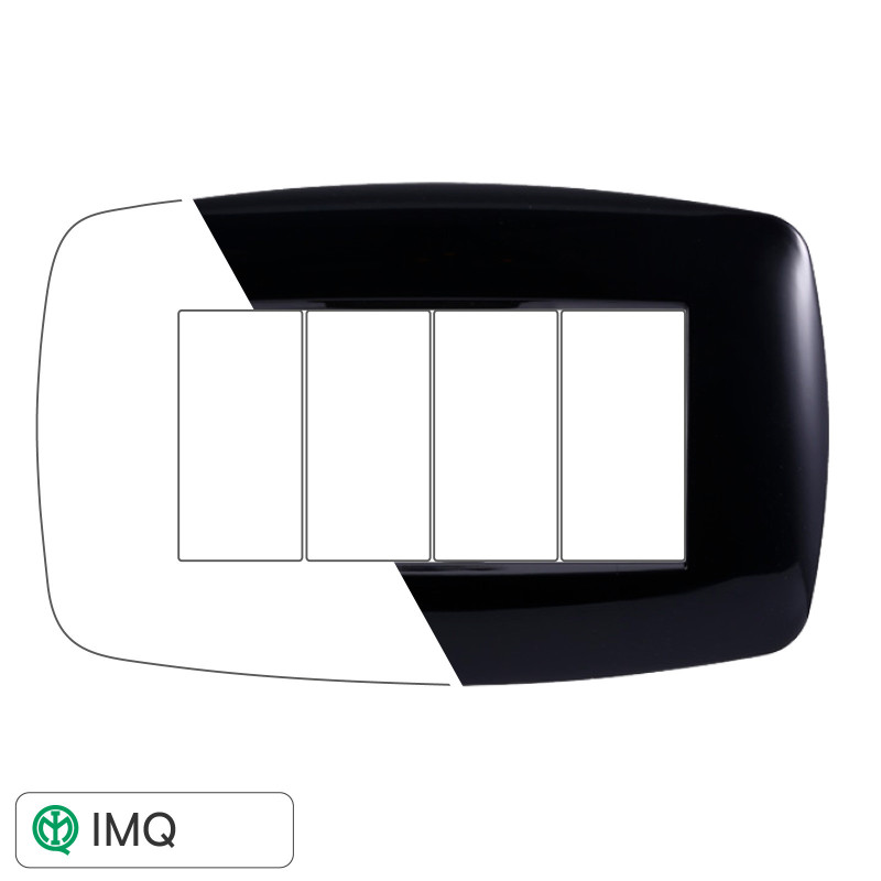 PLACCA SLIM 4P NERO - modello LN87402
