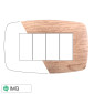ETTROIT SPACE PLACCA PLASTICA SLIM 4P LEGNO CHIARO - Mod. LN87404 - Compatibile con BTicino LIVING LIGHT / INTERNATIONAL