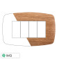 ETTROIT SPACE PLACCA PLASTICA SLIM 4P LEGNO SCURO - Mod. LN87405 - Compatibile con BTicino LIVING LIGHT / INTERNATIONAL