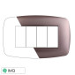 ETTROIT SPACE PLACCA PLASTICA SLIM 4P TITANIO - Mod. LN87408 - Compatibile con BTicino LIVING LIGHT / INTERNATIONAL
