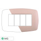 ETTROIT SPACE PLACCA PLASTICA SLIM 4P SABBIA - Mod. LN87409 - Compatibile con BTicino LIVING LIGHT / INTERNATIONAL