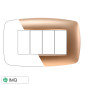 ETTROIT SPACE PLACCA PLASTICA SLIM 4P ORO - Mod. LN87411 - Compatibile con BTicino LIVING LIGHT / INTERNATIONAL