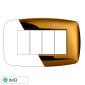 ETTROIT SPACE PLACCA PLASTICA SLIM 4P ORO LUCIDO - Mod. LN87412 - Compatibile con BTicino LIVING LIGHT / INTERNATIONAL