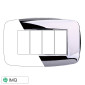 ETTROIT SPACE PLACCA PLASTICA SLIM 4P CROMATO LUCIDO - Mod. LN87413 - Compatibile con BTicino LIVING LIGHT / INTERNATIONAL