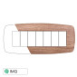 ETTROIT SPACE PLACCA PLASTICA SLIM 7P LEGNO CHIARO - Mod. LN87704 - Compatibile con BTicino LIVING LIGHT / INTERNATIONAL