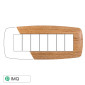 ETTROIT SPACE PLACCA PLASTICA SLIM 7P LEGNO SCURO - Mod. LN87705 - Compatibile con BTicino LIVING LIGHT / INTERNATIONAL