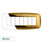 ETTROIT SPACE PLACCA PLASTICA SLIM 7P ORO LUCIDO - Mod. LN87712 - Compatibile con BTicino LIVING LIGHT / INTERNATIONAL