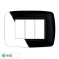 ETTROIT SPACE PLACCA PLASTICA 3P BOMBATA NERO - Mod. LN88302 - Compatibile con BTicino LIVING LIGHT / INTERNATIONAL