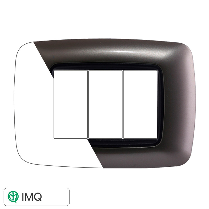 PLACCA PLASTICA 3P BOMBATA TITANIO - modello LN88308