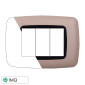 ETTROIT SPACE PLACCA PLASTICA 3P BOMBATA SABBIA - Mod. LN88309 - Compatibile con BTicino LIVING LIGHT / INTERNATIONAL