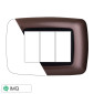 ETTROIT SPACE PLACCA PLASTICA 3P BOMBATA BRONZO - Mod. LN88310 - Compatibile con BTicino LIVING LIGHT / INTERNATIONAL