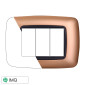 ETTROIT SPACE PLACCA PLASTICA 3P BOMBATA ORO - Mod. LN88311 - Compatibile con BTicino LIVING LIGHT / INTERNATIONAL