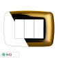 ETTROIT SPACE PLACCA PLASTICA 3P BOMBATA ORO LUCIDO - Mod. LN88312 - Compatibile con BTicino LIVING LIGHT / INTERNATIONAL