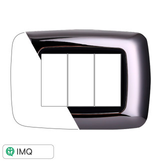 PLACCA PLASTICA 3P BOMBATA CROMATO LUCIDO - modello LN88313