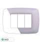 ETTROIT SPACE PLACCA PLASTICA 3P BOMBATA BIANCA/BIANCA - Mod. LN88318 - Compatibile con BTicino LIVING LIGHT / INTERNATIONAL