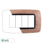 ETTROIT SPACE PLACCA PLASTICA 4P BOMBATA LEGNO CHIARO - Mod. LN88404 - Compatibile con BTicino LIVING LIGHT / INTERNATIONAL
