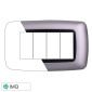 ETTROIT SPACE PLACCA PLASTICA 4P BOMBATA SILVER - Mod. LN88406 - Compatibile con BTicino LIVING LIGHT / INTERNATIONAL