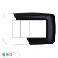 ETTROIT SPACE PLACCA PLASTICA 4P BOMBATA ACCIAIO SCURO - Mod. LN88407 - Compatibile con BTicino LIVING LIGHT / INTERNATIONAL