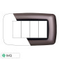 ETTROIT SPACE PLACCA PLASTICA 4P BOMBATA TITANIO - Mod. LN88408 - Compatibile con BTicino LIVING LIGHT / INTERNATIONAL