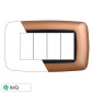 ETTROIT SPACE PLACCA PLASTICA 4P BOMBATA ORO - Mod. LN88411 - Compatibile con BTicino LIVING LIGHT / INTERNATIONAL
