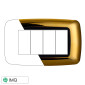 ETTROIT SPACE PLACCA PLASTICA 4P BOMBATA ORO LUCIDO - Mod. LN88412 - Compatibile con BTicino LIVING LIGHT / INTERNATIONAL