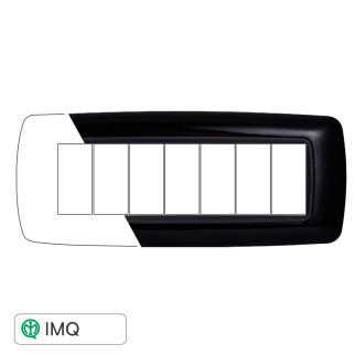PLACCA PLASTICA 7P BOMBATA NERO - modello LN88702