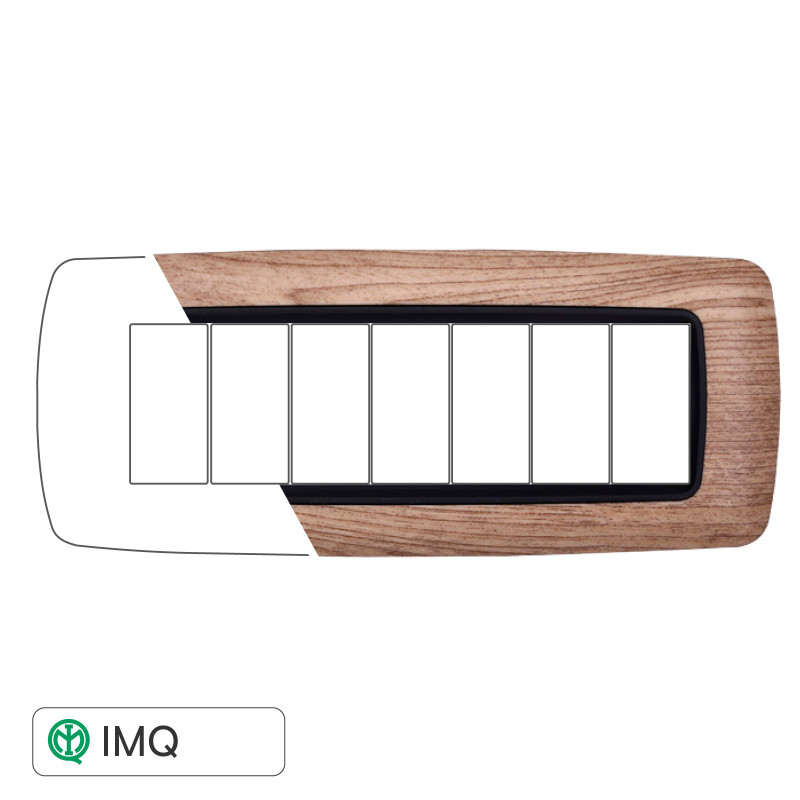 PLACCA PLASTICA 7P BOMBATA LEGNO CHIARO - modello LN88704