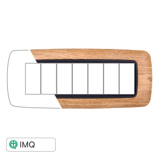 PLACCA PLASTICA 7P BOMBATA LEGNO SCURO - modello LN88705