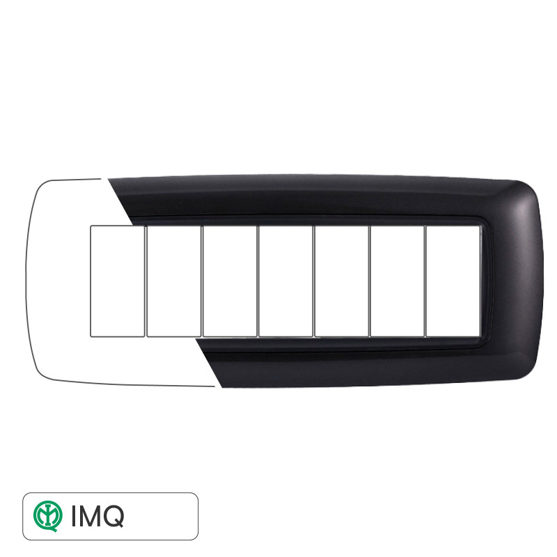 PLACCA PLASTICA 7P BOMBATA ACCIAIO SCURO - modello LN88707