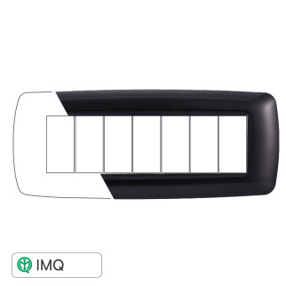 PLACCA PLASTICA 7P BOMBATA ACCIAIO SCURO - modello LN88707