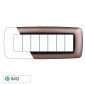 ETTROIT SPACE PLACCA PLASTICA 7P BOMBATA BRONZO - Mod. LN88710 - Compatibile con BTicino LIVING LIGHT / INTERNATIONAL