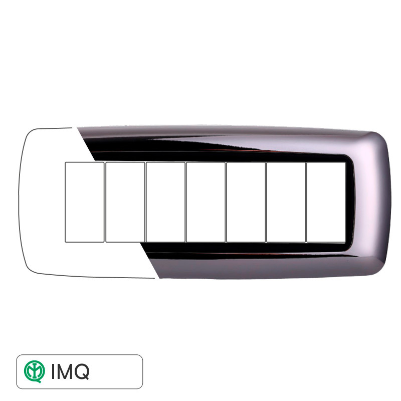PLACCA PLASTICA 7P BOMBATA CROMATO LUCIDO - modello LN88713