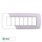 ETTROIT SPACE PLACCA PLASTICA 7P BOMBATA BIANCA/BIANCA - Mod. LN88718 - Compatibile con BTicino LIVING LIGHT / INTERNATIONAL