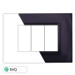ETTROIT SPACE PLACCA PLASTICA QUADRATA 3P ACCIAIO SCURO - Mod. LN89307 - Compatibile con BTicino LIVING LIGHT / INTERNATIONAL