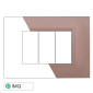 ETTROIT SPACE PLACCA PLASTICA QUADRATA 3P SABBIA - Mod. LN89309 - Compatibile con BTicino LIVING LIGHT / INTERNATIONAL