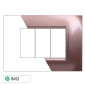ETTROIT SPACE PLACCA PLASTICA QUADRATA 3P ACCIAIO BRONZO - Mod. LN89310 - Compatibile con BTicino LIVING LIGHT / INTERNATIONAL