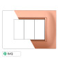 ETTROIT SPACE PLACCA PLASTICA QUADRATA 3P ORO - Mod. LN89311 - Compatibile con BTicino LIVING LIGHT / INTERNATIONAL