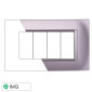 ETTROIT SPACE PLACCA PLASTICA QUADRATA 4P SILVER - Mod. LN89406 - Compatibile con BTicino LIVING LIGHT / INTERNATIONAL